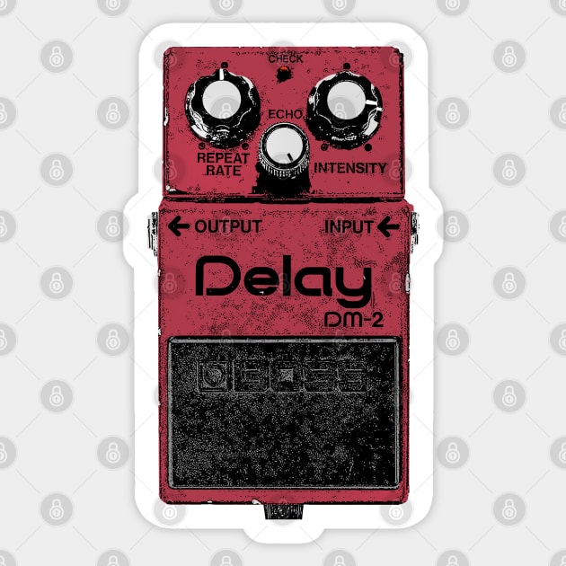 DM-2 Delay Pedal Guitar FX Fan Art Design Sticker by DankFutura